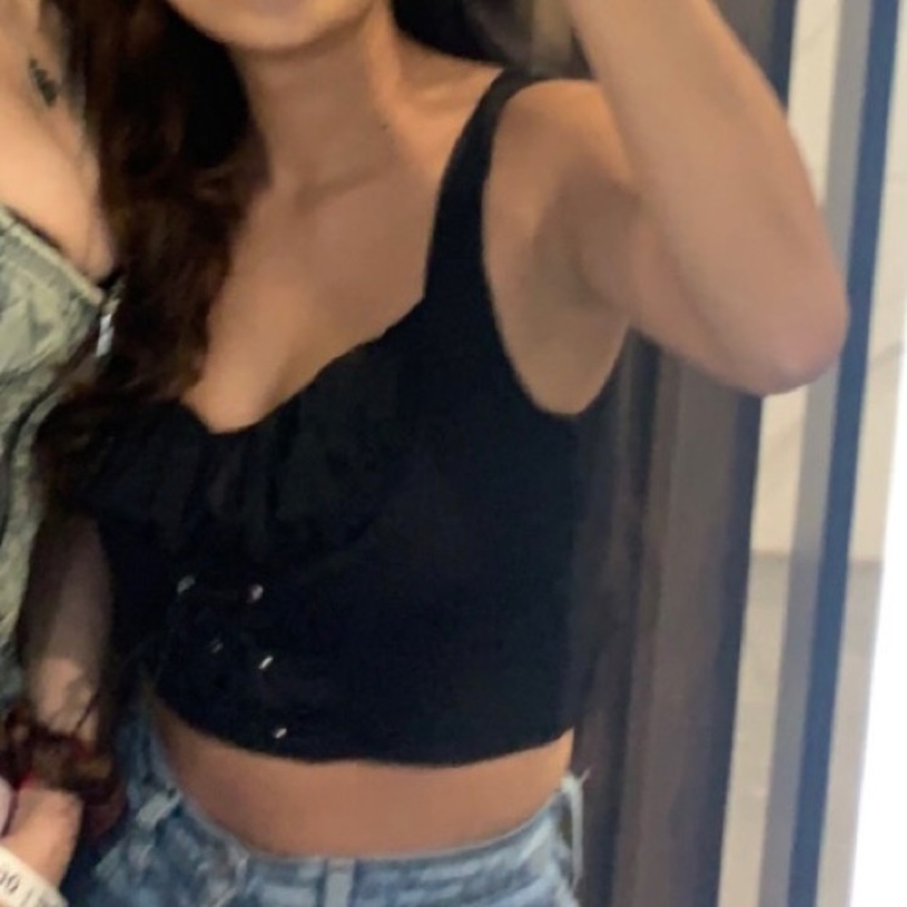 Lace up milkmaid top
